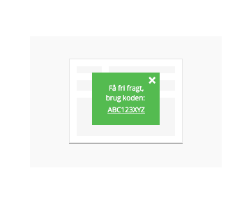 Notifikations-popup til webshoppen