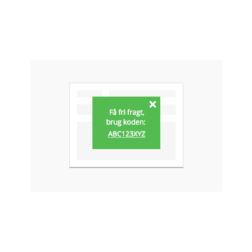 Notifikations-popup til webshoppen