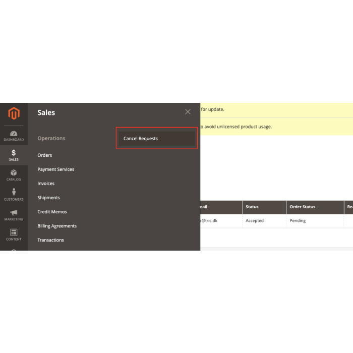 Magento 2 Ordrefortrydelsesformular
